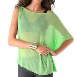 Helmut Lang Viscose Film Square Sleeve Top